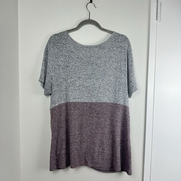 Pink Clover Stitch Fix Shirt Twist Front Two Tone Knit Top Pink / Grey Size XL - Picture 2 of 3